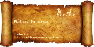 Mátis Aranka névjegykártya