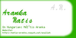 aranka matis business card